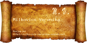 Milkovics Veronika névjegykártya